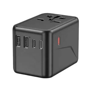 Multi Ports Universal Socket Travel Adapter GaN III 65W 2 USB Ports 3 USB C PD Fast Charging Worldwide Wall Charger