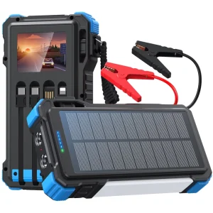 Multifunctional 12000mAh Solar Power Bank Emergency Car Jump Starter for 12V Vehicles Multiple Ports Fast Charging 45W Camping