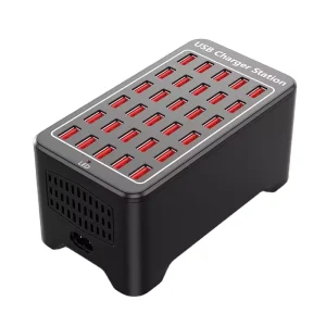 Multiport USB Charger Desktop Charger 150W 30-Port Multi USB Hub Charger Adapter Phone Fast Wall Charging Dock Station