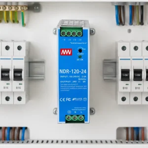 NDR 120 24 120W 24V 5A Single Universal AC DC Switching Power Supply, Metal Shell, Industrial DIN Rail Mounting, 60Hz