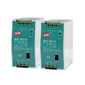 NDR-240-24 Single Output 10A 24V 240W DIN Rail Switching Power Supply for PLC, LED Light Strips and CCTV