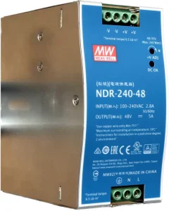 NDR-240-48 Industrial DIN Rail Power Supply, 240W 48V 5.0A, UK