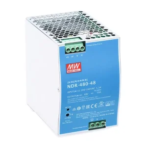 NDR-480-48 480W 48V 10A DIN-Rail Switching Power Supply Active PFC Single-Output 95% Efficiency for Industrial Automation