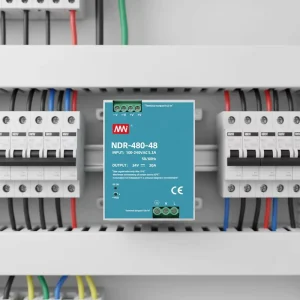 NDR-480-48 DC Power Supply DIN Rail Series, 48V 10A, 86% Efficiency, 90-264VAC Input, Industrial Control System