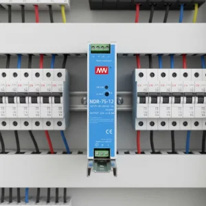 NDR-75-12 Industrial DIN Rail Single Output 6.3A 12V 87% Efficiency AC-DC SMPS Power Supply 90-132VAC/180-264VAC Input