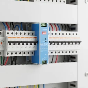 NDR-75-24 DIN Rail Switching Power Supply 4.16A Single 24V LED Industrial Automation 85-132V/180-264VAC Input 75W 60Hz 86%
