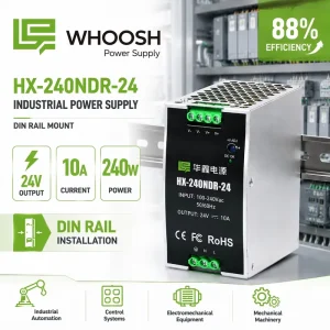 NDR 75W 120W 240W 480W AC DC 24V 48V Adjustable Single Output 10A Industrial DIN Rail Switching Power Supply