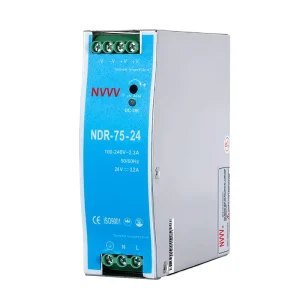 NDR 75W 24V NDR DIN Rail Series SMPS Switching Power Supply AC DC for LED and Intelligent Equipment