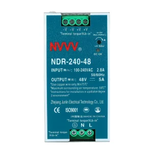 NVVV NDR 240 48 AC to DC Switching Power Supply 48V SMPS DIN Rail 48V Power Supply 240W Industrial Power Supply for CCTV Camera