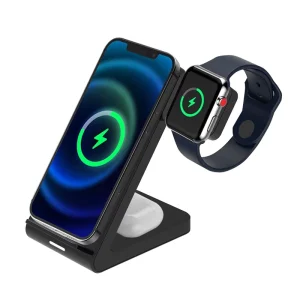 New 3 in 1 Multi Device 15W Wireless Charging Station for IPhone/Android/ for Apple Watch/ for AirPods