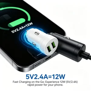 New Arrival Upgraded Structure Car Fast Charging USB Car Phone Charger Optimized Vehicle Charging Gear Car Charger