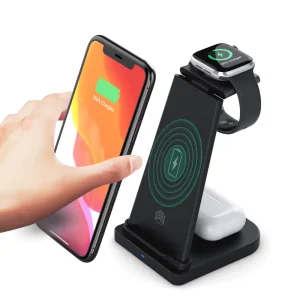 New High Quality Foldable QC Fast 15W 3 in 1 Wireless Charger Base Suitable for Mobile Phone
