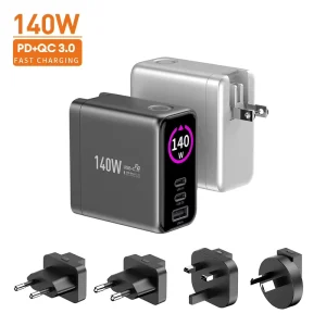 New Products 140W 100W Smart Charger AI Screen PD3.0 2C1A Ports Portable Chargers OEM Solutions Chargers For IPhone