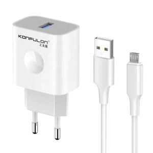 New Products High Quality EU US Plug Charger Adapter QC3.0 18W Fast Charging Charger With Cable for Smart Phones