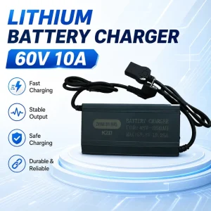 New Style 60V 10A Smart Safety Lithium Charger Support 67.2V 69.35V 71.4V 73V Battery E Bicycle Battery Charger