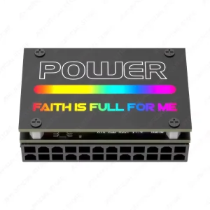 OEM ATX 24Pin 90° RGB Adapter with 18 Light Modes for Motherboard Power Supply PC