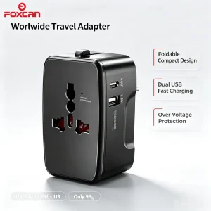 OEM Customizable International Travel Plug Adaptor with PD Fast Charge Type-C Socket Power Supply Adapter