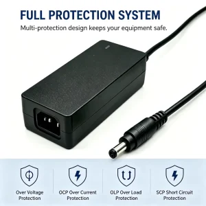 OEM ODM 12V 5A 60W 100-240V Input Desktop Power Adapter Manufacturer Power Supply OCP/OVP FCC