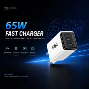 OEM ODM 65w Fast Charge Adapter Chargeurs Multifonctions Portable Mobile Phone Charger For Iphone Samsung Android