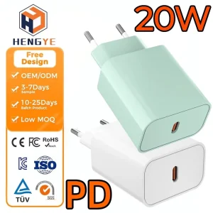 OEM ODM Factory Phone Charger Type-C EU Wall Plug PD 20W Adapter USB-C Fast Charger