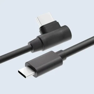 OEM ODM Fast Charging Type C Nylon Cable White 2m 24 Awg Right Angle for Computer Printer