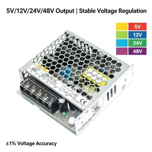 OEM Power Supply 75W 5V 12V 24V Enclosed 1U Low Profile SMPS for Electronic Instruments