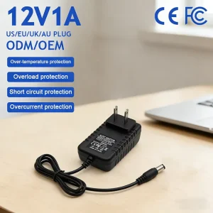 OEM Switching Power Adapter 12V1A US Plug AC DC 12V1A Power Supply 12V1000mA 12W CCTV Adapter for LED Strip Lights