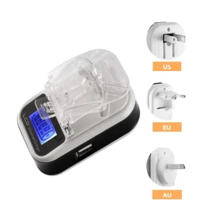 OEM Universal Travel Wall Charger LCD Display Various Plug Mobile Phone Battery Frog Charger EU/US/AU Port Standard for Camera