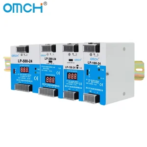 OMCH LP Series 25W-500W High Efficiency DIN Rail Switching Power Supply 12V 24V AC-DC Input 220V for Industrial Use