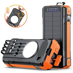 Outdoor Waterproof Fast Charging Portable Wireless Solar Power Bank 20000Mah