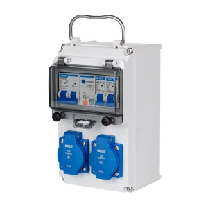 Outdoor Waterproof Industrial Polycarbonate Socket Box IP66 Portable Power Supply 6 Sockets 16A 230V Impact Resistant