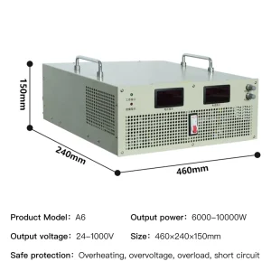 Output 500V 8000W High Stability Industrial DC Power Supply 50/60Hz 88-89% Efficiency Model A6-500-8000