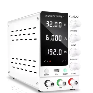 Output Range 0~32V 0~6A Adjustable Regulated Switching DC Bench Power Supply with Accurate Encoder Adjustment Knob
