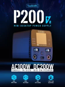 P200 V2 Mini Desktop Power Supply Dual Input Model AC100W DC200W Power 65W Fast Charger IPS Display for Drones Parts
