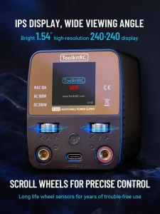 P200 V2 Mini Power Supply Fast Charger AC 100W DC 200W 30V 10A IPS Display Adjustable Banana Port Type C