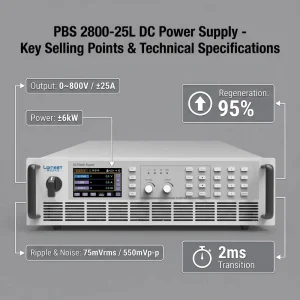 PBS 2800 25L 6kW Bidirectional DC Power System 93% Efficiency Source Sink 2 in 1 3U Rack Mount Industrial High Power