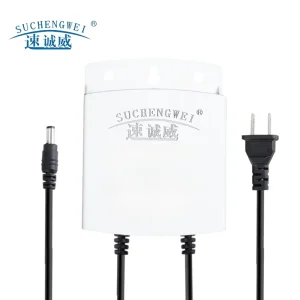 PC Material Plug in 12V 2A 24W Power Adapter Indoor Outdoor for Security Monitoring System