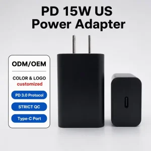 PD 15W USB-C Wall Charger US Type 5V3A for Tablets and Notebooks
