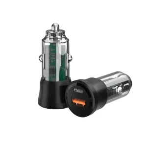 PD 20W 5V 3A Transparent USB-C Car Charger with USB-C Ports
