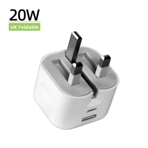PD 20W Fast Charger UK Plug Portable Compact Light-Weight Pocket QC3 USB-C Type-C for iPhone Samsung UKCA Certificated