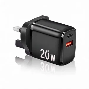 PD 20W Power Adapter UK US EU Plug Wall Charger With Type C Super Fast Charging Featuring for iPhone 16 17 Pro Max