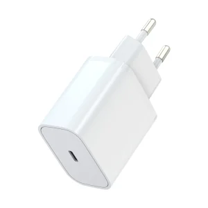PD 20W USB-C Power Supply Adapter for Mobile Phones with OVP Protection Foldable Design & Retractable Cable Universal Plug