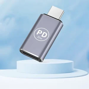 PD 30W USB-C to 8-Pin Adapter AC/DC Output for Laptop and Camera with Aluminum Alloy Housing