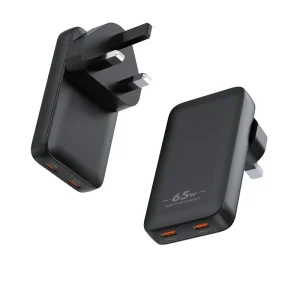 PD 65W GaN Ultra-thin Fast Charging C+C Port Foldable American Plug Detachable UK/European Plug Mobile Phone Charger