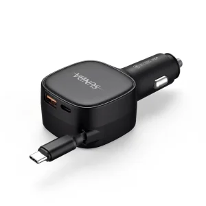 PD 84W USB-C Car Charger Cable, 85cm, Fast-Charging Adapter for Mobile Phone