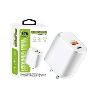 PD Charger 20W USB Type-C 2-Port Wall Charger QC3.0 Power Supply Adapter OVP OCP Universal