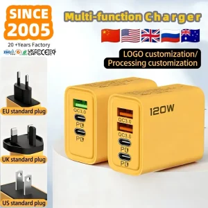 PD Type-C Wall Charger, 5V 3.1A, 2 PD and 2 USB Ports, Fast Charging