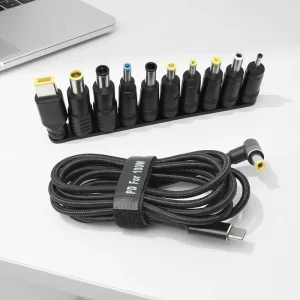 PD100W Fast Charging Type-C Power Adapter Cable with PVC Jacket Nylon for Laptop Desktop and Power Bank