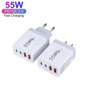 PD20W 4-Port USB-C Wireless Charger with EU US AU UK Plugs