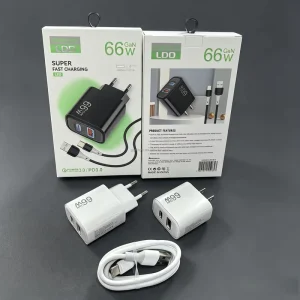 PD25W LED USB+PD Type C Multi-Port Electric Universal Phone Charger QC3.0 5V/3A Output Power for Travel Adapter